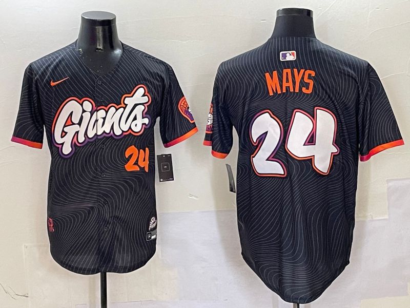 Men San Francisco Giants #24 Mays Black Second generation Joint Name 2025 Nike MLB Jersey style 1->san francisco giants->MLB Jersey